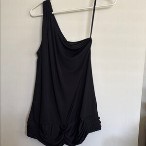 Arden B Elegant Black One-Shoulder Blouse